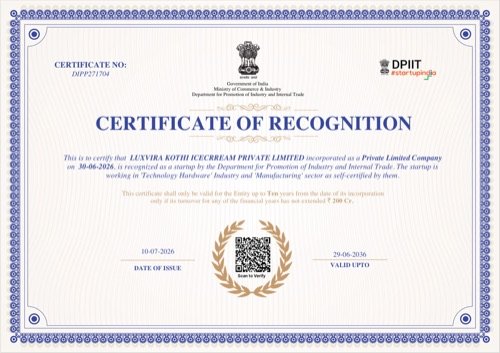 Startup India Recognition Certificate